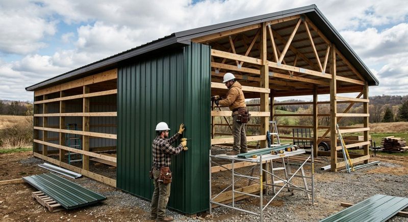 Pole Barn Siding Installation in Manchester, TN